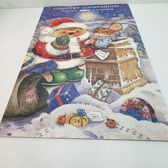 Vtg Christmas Advent Calendar Santa Teddy Bear Christmas Mouse Gordon Fraser - Picture 3 of 5